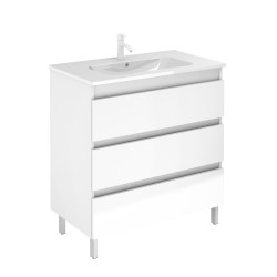 31- BOREAL - MUEBLE BAÑO + LAVABO -  3 CAJONES - BLANCO